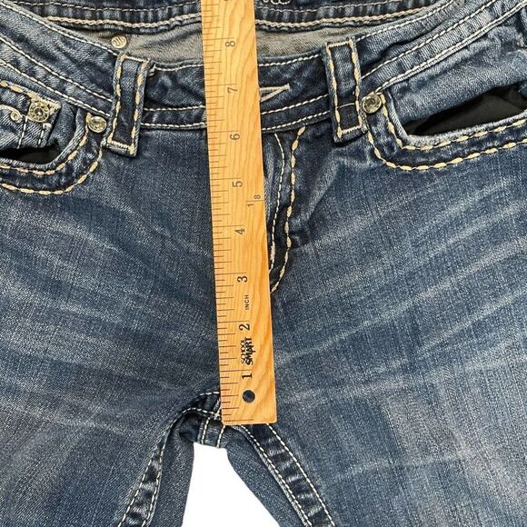 Miss Me Jeans Womens Denim Boot Cut Mid Rise JW5161B2 Distressed Blue Wash Sz 31 - Picture 9 of 11